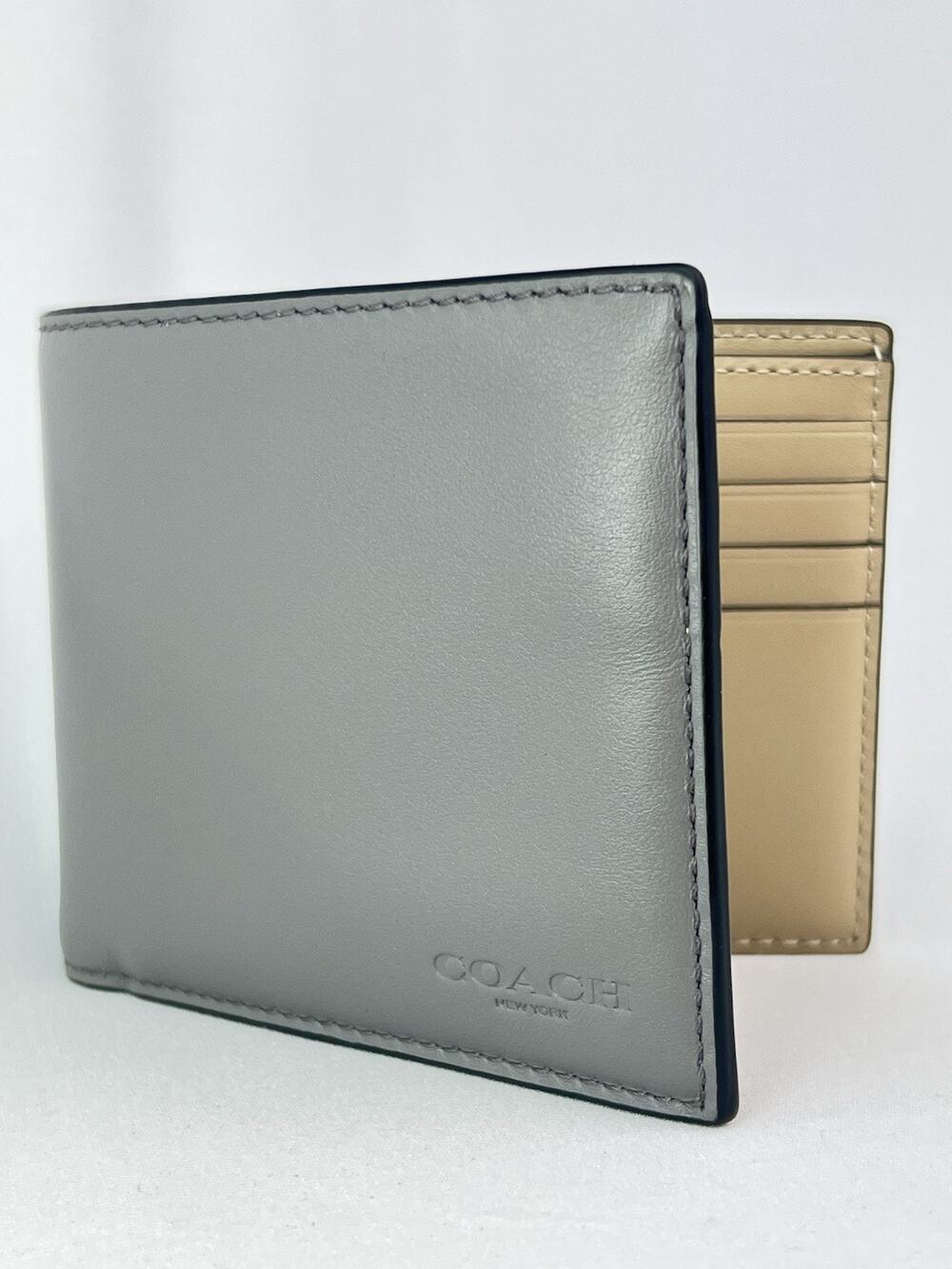 COACH Men's Colorblock Leather Double Billfold Wallet - Style C4333 - EUC